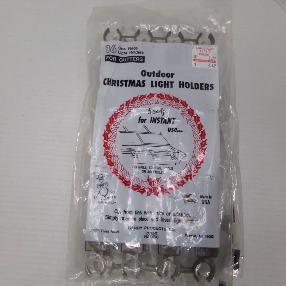 New Outdoor 6 Packages Of 16 Christmas Light Holders For Gutters Clip And Use